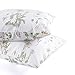 Wake In Cloud - Floral Pillow Cases, 100% Cotton Fabric, Flower Cottagecore Botanical Cute Pattern Printed, Set of 2 Pillowcases Pillow Shams Covers, Yellow Green, Standard Size 20x26 Inches