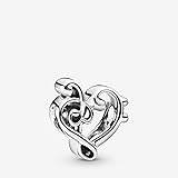 PANDORA Heart Treble Clef 925 Sterling Silver Charm - 798346