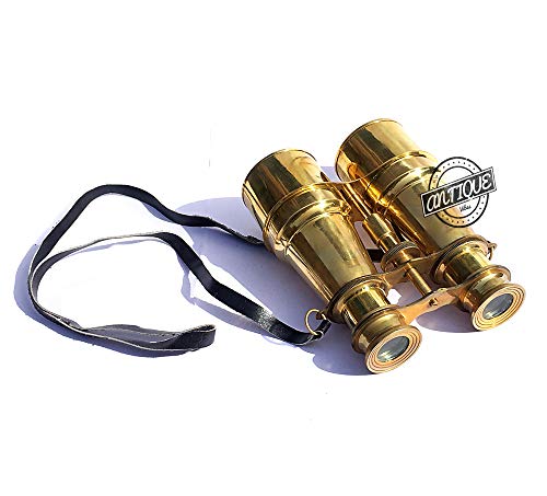 Marine Shiny Brass Binocular Sailor Instrument Old Victorian Style London Premium Desk Table Gift