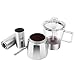 GEESTA Premium Crystal Glass-Top Stovetop Espresso Moka Pot - 6 cup - Coffee Maker with Durable Food-Grade Aluminum Bottom and Retro Shape