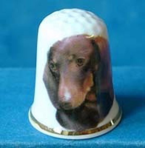 Dachsund porcelaine souvenir pour chien DÃ© Rouge