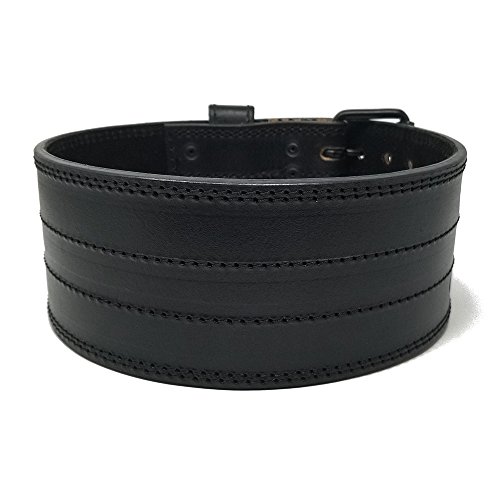 Weightlifting Belt for Men and Women, Genuine Leather - 5mm Thick - 4" Wide - Black Color - Double Prong - For Weight Lifting, Power Lifting, Cross Fit and Lower Back Support (Large) - Thumbnail 7