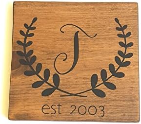 Established family name sign, Rustic wood sign, Personalized wood sign, 9x9 inches, Wedding gift for couple