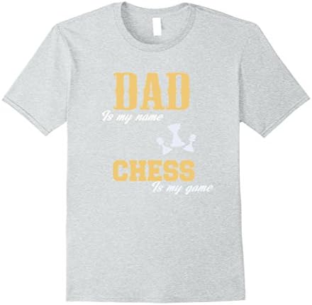 Mens chess lovers t shirt father's day tshirt dad is my name ches XL Heather Grey
