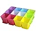 WARMBUY Colorful Plastic Flower Pots with Saucers for Small Plants, Set of 12