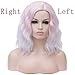 Mildiso Short Light Pink Wigs For Women Pastel Wavy Costume Hair Wig with Wig Cap M056C