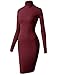 H2H Womens Sexy Slim Fit Turtleneck Long Sleeve Bodycon Mini Bandage Dress