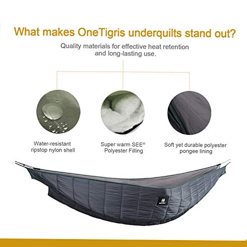 OneTigris Shield Cradle Doppel-Hängemattenunterdecke, 3 Jahreszeiten, Essential Hängematten-Ausrüstung – Bild 3