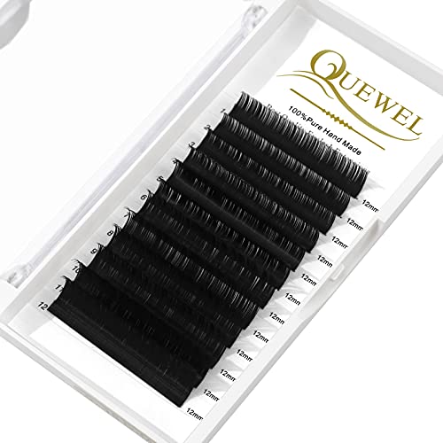 QUEWEL Eyelash Extension Supplies 0.03 C Curl 12mm
