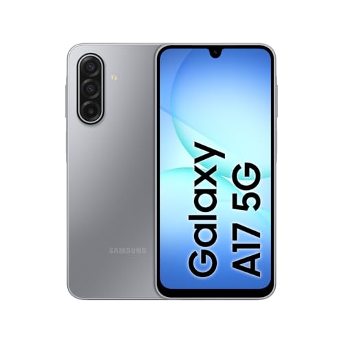 Samsung Galaxy A17 5G AI Smartphone, KI-Handy mit Android, Dünner 7,5-mm-Rahmen, 50-MP-Kamera, 128 GB Speicher, 4 GB RAM, 5.000-mAh-Akku, Gray, 2,5 Ja