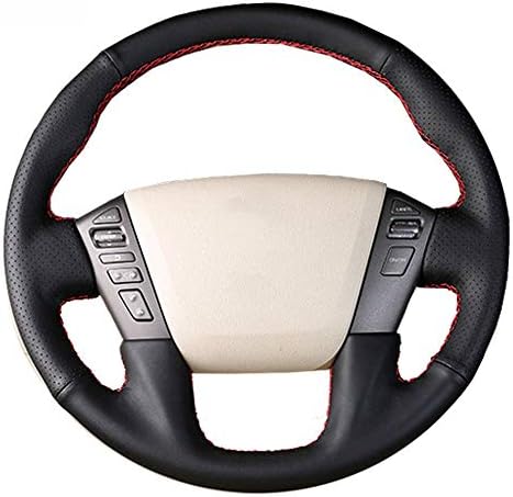 KAIICAR Car Steering Wheel Cover Genuine Leather Car Steering Wheel Cover fit for Nissan Patrol 2011-2017 Infiniti Qx56 2011-2013 Qx80/Steering-Wheel Handlebar Braid
