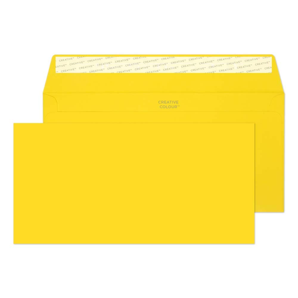 Blake Creative Colour DL+ 114 x 229 mm 120 gsm Peel & Seal Wallet Envelopes (203) Banana Yellow - Pack of 500 โ image 1