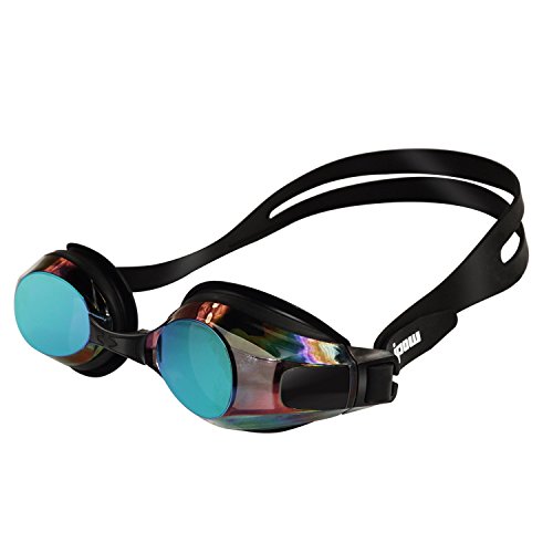 Ipow anti-fog mirrored swim swimming goggles with uv pr…