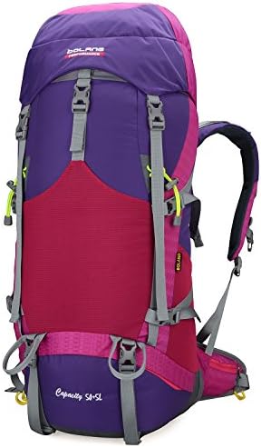 Bolang Backpacker 50l Internal Frame Hiking Backpacks Camping Backpack Outdoor Gear 8468 (new fuchsia)