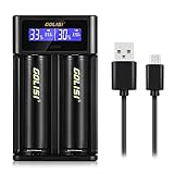 LCD Display Universal Battery Charger, INLIFE 2-Bay Speedy Smart Charger for Rechargeable Batteries Li-ion 18650,20700,26650,10440,14500,16340,RCR123 IMR Ni-MH Ni-Cd AAAA/AAA/AA/A/SC/C (I2)