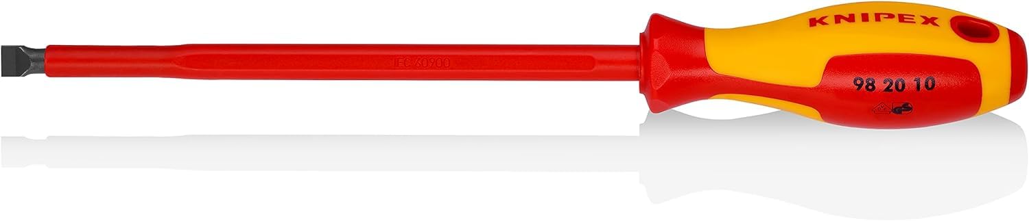 KNIPEX Screwdrivers for Slotted Screws Insulating Multi-Component Handle, VDE-Tested 320 mm, 98 20 10