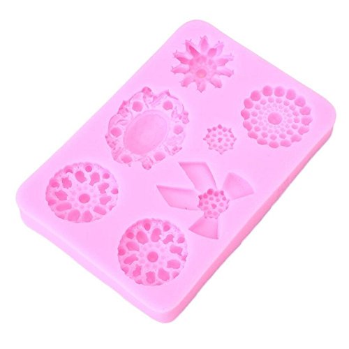 Baifeng 7 Cavities Brooch Jewelry Bowknot Silicone Cake Mould Sugar Mold Bakeware Tray Baking Mat Pan Gum Icing Fondant DIY Craft Cupcake Decorating Tool