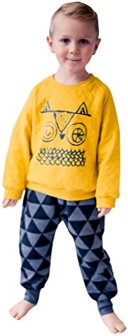 Ppippilong Kids Urban | Mr. Know It Owl Boys 2pc Warm Quilted Streetwear Easywear Set (Sizes 2-6)