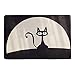 ChezMax Flannel Non-Slip Indoor Outdoor Doormat Inside Outside Front Door Mat Rectangle Carpet Floor Rug for Boy Bedroom Black Cat