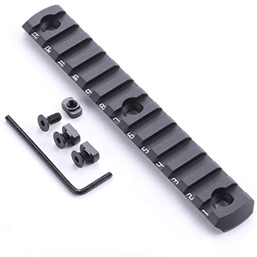 TuFok Picatinny Rail Section Keymod - 13 Slot Keymod Low Profile Picatinny Rail,Keymod Rail Mount(Aluminum,13-Slot Black)