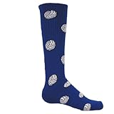 Red Lion Volleyball Pattern Knee High Sports Socks ( Royal Blue - Medium )