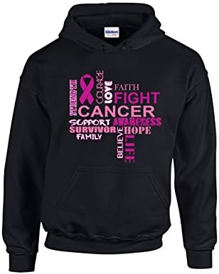 CAMALEN Breast Cancer Awareness Support Hope Life Fight Unisex Hoodie Hooded Sweatshirt