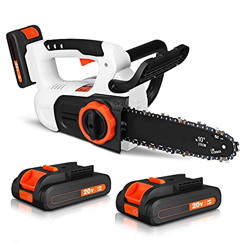 Cordless Chainsaw, 20V Powered Chainsaw with 2 pieces Rechargeable