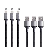 AXELECT iPhone Cable, 3 PACK(10ft,6ft,3ft) Nylon Braided 8 Pin Lightning Cable to USB Charging for iPhone 7/7 Plus,6/6s/6s Plus,5s/5c/5,iPad,iPod and More