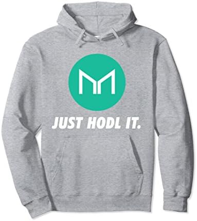 Unisex Official Maker Crypto Hooded Sweatshirt Just Hodl It MKR Small Heather Grey