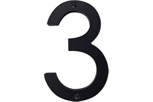 HOMUS 6-inch Black Modern House Numbers, Floating Flush Wall Mount with Screw Set, Home Address Number for Garden Door Mailbox, Easy to Install, 911 Visibility Signage[3]