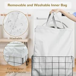 cutefafa Wire Laundry Hamper on Wheels with