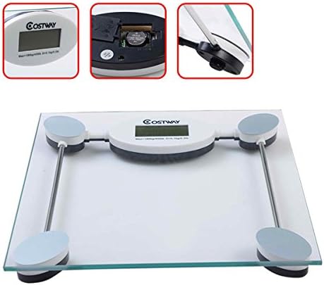 Safstar Digital Bathroom Scale Body Weight LCD Display Scale 400LB/180kG Capacity (Square)