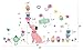 Dog Wall Decals for Girls - Cupcake Cute Pink Decor Stickers for Kids - Wall Decor Stickers for Kids - Baby Decals Dog [>45 Art Baby Bedroom clings]