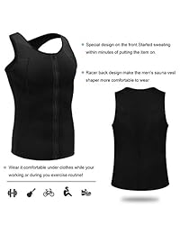 Memoryee - Chaleco de sauna para hombre para pérdida de peso, de neopreno, para entrenar la cintura, moldeador de sudor, moldeador de cuerpo, con cremallera, para adelgazar la parte superior del tanque, camiseta de entrenamiento