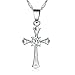 Move&Moving Silver Crystal Diamond Accent Cross Pendant Chain Necklace for Women Teenage Girls,with a Gift Box, Ideal Gift for Birthdays/Christmas/Wedding