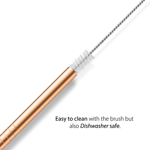 Edelstahl Strohhalme Set aus 8 wiederverwendbaren Trinkhalmen umweltfreundlich nachhaltig Rose Gold Kupfer – Bild 7