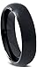Tungsten Wedding Band Ring 6mm Men Women Comfort Fit Black Dome Brushed Size 10