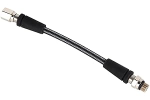 DIDEEP Diving Braided High Pressure Tube, Scuba Diving Residual Pressure Hose, Carbon Fiber Regulator Hose, for Recreational diving(15cm)