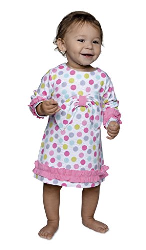 Snopea Baby Girls' Front Bow Dress 24MOS Soap Bubble Dots