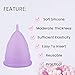 Menstrual Cups 2Set of Large&Small for Heavy&Normal Flow Soft and Reusable Period Cup FDA Approved Medical Grade Silicon Tampons and Pads Alternative Purple