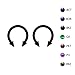 Pair of Titanium Circular Barbell w/Cones Horseshoe Earrings 12-8G