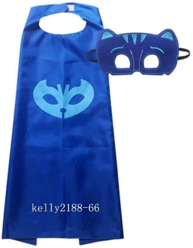 Fun Collection 2PCS A Set PJ Masks Cape Mask Set Owlette Catboy Cosplay Kid Costume Party Dress
