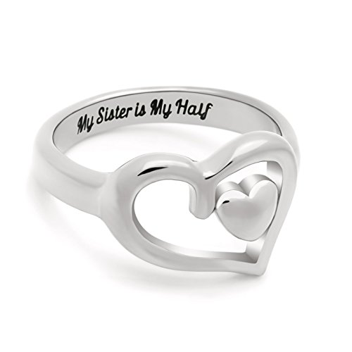 Hearts Sister Ring, Heart in Heart Ring 