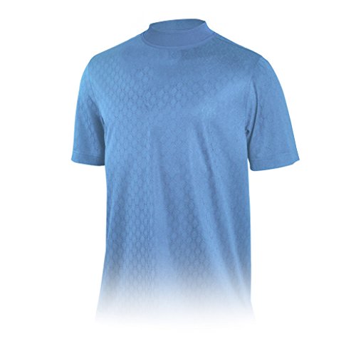 Monterey Club Men's Dry Swing Diamond Shape Mock Neck Shirt #3297(Della Blue,X-Large)