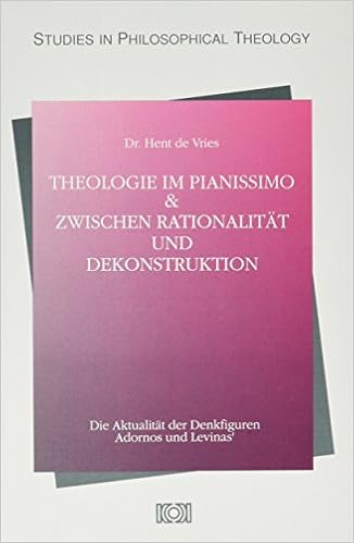 Amazon Com Theologie Im Pianissimo Zwischen Rationalitat Und Dekonstruktion Die Aktualitat Der Denkfiguren Adornos Und Levinas Studies In Philosophical Theology De Vries H Books