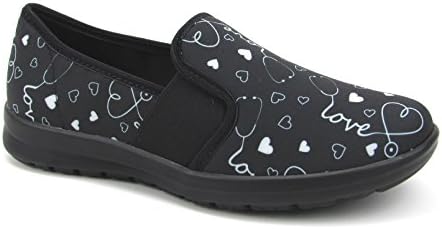 Women's Cute Memory Foam Elastic Gore Nursing Shoes - Printed - Florence Sunny