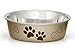 Loving Pets Bella Dog Bowls- Stainless Steel Dog & Cat Bowls - Spill Proof Dog Food Bowl, Cat Bowl, Puppy Essentials & Pet Supplies Great for Home & Travel (Large 35-65 lbs, Champagne)