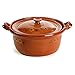 Ancient Cookware, Mexican Clay Lidded Cazuela Pot, Medium, Terracotta, 3.5 Quarts