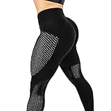 CFR Women Fitness Leggings Mesh Yoga Pants High Waist Workout Tights Hip Pust Up