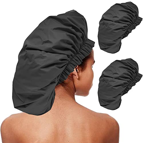 ELEBOX 2 Packs Extra Large Shower Caps Jumbo Shower Cap for Braids Big Shower cap for Women Long Hair Bath Cap Waterproof
